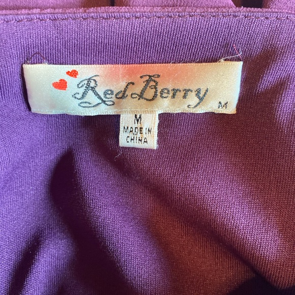 Red Berry Purple Pleated Skirt Dress Women’s Size Medium - Picture 2 of 4